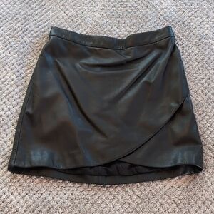 Banana Republic Black Leather Mini Skirt